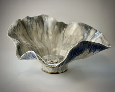 Handcrafted ceramic wave bowl